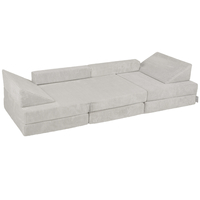 KiddyMoon Canapé Pliant pour Enfants, Canapé Convertible pour Chambre et Salle de Jeux, Matelas au Sol, Mini-Canapé, gris clair, Canapés
