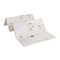 KiddyMoon Tapis de Jeu pour Enfant Bébé Tapis Mousse Tapis de Sol Tapis d'éveilBebe Reversible Stimulation De L'Imagination Pliable Pour L'Intérieur Et L'Extérieur, gris-montagnes, 180x200x1,5cm