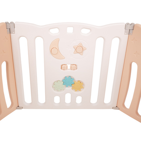 Selonis Parc Bébé Pliable avec Balles Colorées Pour Enfants, blanc-rose:blanc/gris/transparent, 6+2 Panneau/200 Balles