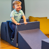 KiddyMoon aire de jeux en mousse pente L/colline/tunnel/marché, bleu foncé, Multi-Taille