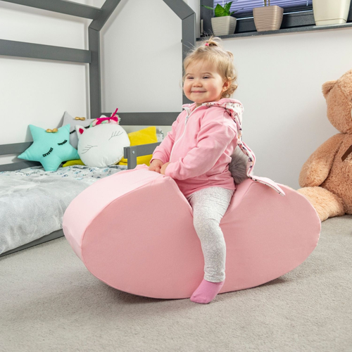 KiddyMoon Hopper Bascule-Sauteur pour les Enfants Bébé Balancelle Bean, rose, 78x35x25cm