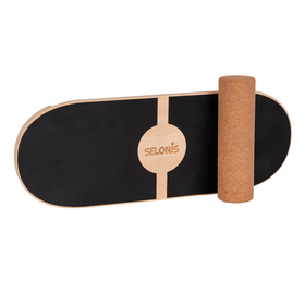 Balance Board de Bois pour Adultes et Enfants Coordination Planche D'équilibre Physiothérapie Skateboard Thérapeutique Sport Fitness Crossfit Yoga - Disponibles avec Tapis ou sans Tapis, naturel, 80x30cm