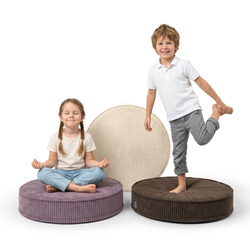 KiddyMoon Ensemble 3 Modules en Mousse pour Enfants pour Chambre D'enfant, beige-brun-violet, Lx3