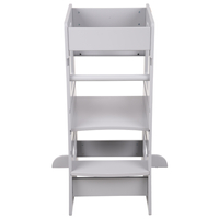 KiddyMoon Tour D'Apprentissage/D'Observation Montessori pour Enfant en Bois 3 Hauteurs Réglables Pieds Anti-Bascule, Gris, 91,5x39,3x49,4