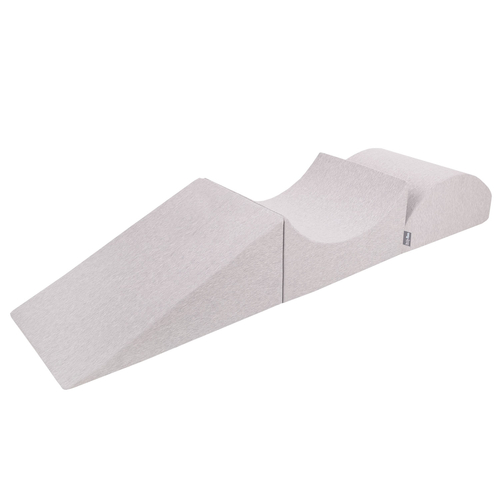 KiddyMoon Aire De Jeux en Mousse avec Carré Piscine À Balles pour Enfants, gris clair: rose poudré/perle/transparent, Piscine (300 Balles) + Version 4
