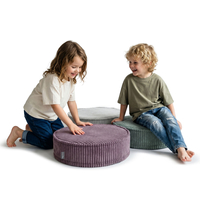 KiddyMoon Ensemble 3 Modules en Mousse pour Enfants pour Chambre D'enfant, vert-gris clair-violet, Mx3