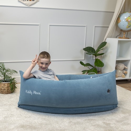 KiddyMoon Gonflable Fauteuil Sensoriel Enfant Avec Poignées Et Pompe, bleu, M
