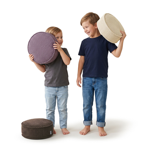 KiddyMoon Ensemble 3 Modules en Mousse pour Enfants pour Chambre D'enfant, beige-brun-violet, Sx3