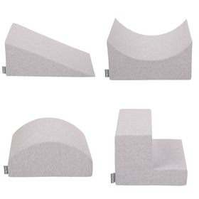 KiddyMoon Aire De Jeux en Mousse avec Quart Angulaire Piscine À Balles pour Bébé, gris clair: blanc/gris/rose poudré, Piscine (300 Balles) + Version 5