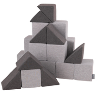 KiddyMoon blocs mous pour bébé cubes de construction en mousse, mix: gris clair/gris foncé, 24 Pieces
