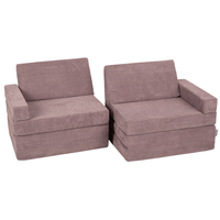 KiddyMoon Canapé Pliant pour Enfants, Canapé Convertible pour Chambre et Salle de Jeux, Matelas au Sol, Mini-Canapé, violet, Canapés