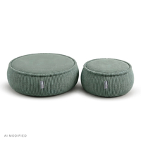 KiddyMoon Pouf enfant en mousse avec housse amovible, gris clair, L