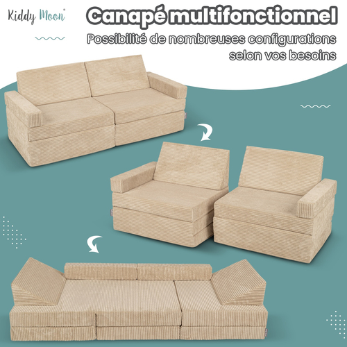 KiddyMoon Canapé Pliant pour Enfants, Canapé Convertible pour Chambre et Salle de Jeux, Matelas au Sol, Mini-Canapé, vert, Canapés