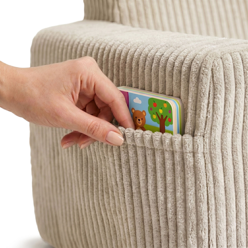 KiddyMoon Fauteuil Pliable pour Enfant en Mousse Canapé Convertible 2 en 1, beige, UNI