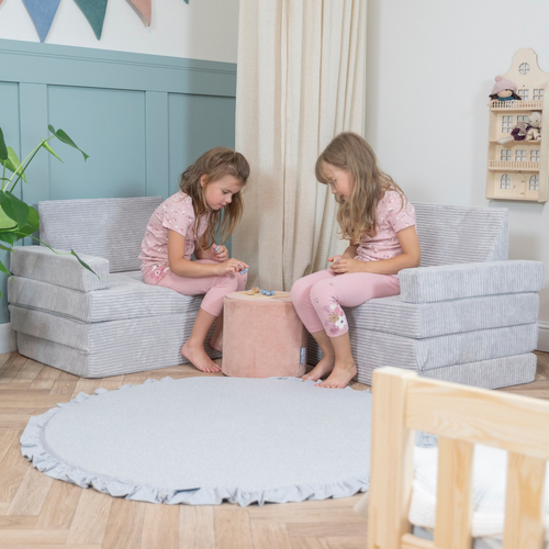 KiddyMoon Canapé Pliant pour Enfants, Canapé Convertible pour Chambre et Salle de Jeux, Matelas au Sol, Mini-Canapé, gris clair, Canapés