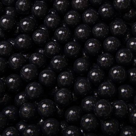 KiddyMoon Balles pour Piscine Colorées ∅6cm Plastique Enfant Bébé Fabriqué en EU, noir, 100 Balles/6cm