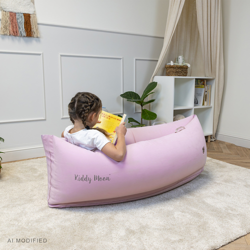 KiddyMoon Gonflable Fauteuil Sensoriel Enfant Avec Poignées Et Pompe, rose, M