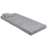 KiddyMoon Matelas Enfant Pliable en Mousse Matelas Pouf pour Tout-Petits, Chambre d'Enfant, gris foncé, Matelas avec Oreiller