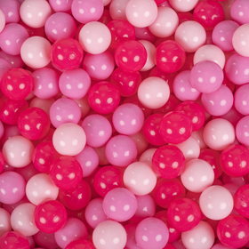KiddyMoon Balles Colorées Plastique ∅7cm pour Piscine Enfant Bébé Fabriqué en EU, rose poudré/rose/rose foncé, 50 Balles/7cm