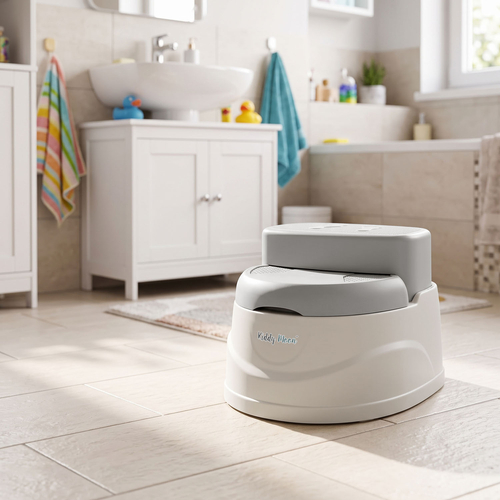 KiddyMoon Pot de Toilette pour Enfants Antidérapante Couvercle Verrouillable, gris, UNI