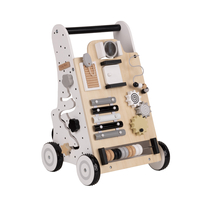 KiddyMoon Trotteur avec un Tableau D'activité, Chariot de Marche pour Bébé, Noir-Blanc, Standard