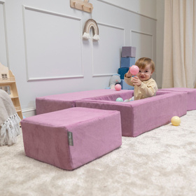 KiddyMoon Ensemble de Deux Poufs en Mousse pour Enfants Siège Pour chambre d'enfant Confortable Léger Housse Amovible Design Élégant Idéal pour Jouer et Se Détendre, violet, Pouf