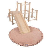 KiddyMoon aire de jeux en bois avec toboggan pour enfants, , UNI