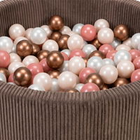 KiddyMoon Piscine Bébé, Piscine À Balles Pour Bébé Et Enfant, Piscine Enfant En Mousse Douce, Housse Côtelée Lavable, Marron: Beige pastel/Cuivre/Perle/Saumon, 90x30cm/200 Balles
