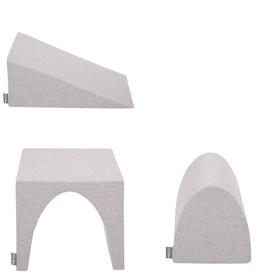 KiddyMoon Aire De Jeux en Mousse avec Carré Piscine À Balles pour Enfants, gris clair: gris/blanc/turquoise, Piscine (300 Balles) + Version 2