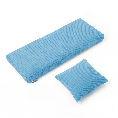 KiddyMoon Matelas avec Oreiller Set pour Planche D'équilibre Housse Amovible en Tissu Côtelé, bleu,