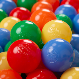 KiddyMoon Balles pour Piscine Colorées ∅6cm Plastique Enfant Bébé Fabriqué en EU, jaune/vert/bleu/rouge/orange, 500 Balles/6cm