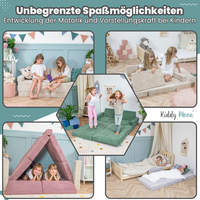 KiddyMoon Canapés Pliant pour Enfants Canapé-Lit Convertible Bébés-Canapé Lit Coucher Salle de Jeux Pliable Matelas au Sol Mini-Canapé Chaise-Lit, gris foncé, Canapés