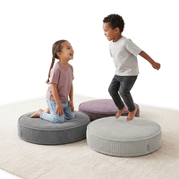 KiddyMoon Ensemble 3 Modules en Mousse pour Enfants pour Chambre D'enfant, gris foncé-violet-gris clair, Lx3