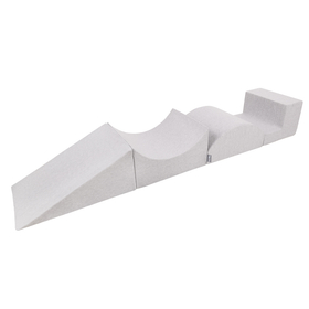 KiddyMoon Aire De Jeux en Mousse avec Rond Piscine à Balles pour Enfants, gris clair: blanc/gris/menthe, Piscine (200 Balles) + Version 5