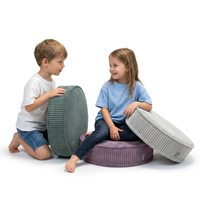 KiddyMoon Ensemble 3 Modules en Mousse pour Enfants pour Chambre D'enfant, vert-gris clair-violet, Mx3