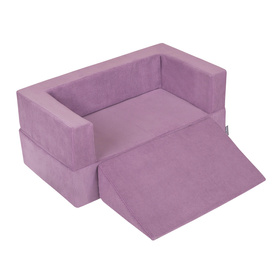 KiddyMoon Canapé en Mousse pour Enfants avec Balles et Pente Parfait Pour la Chambre D'enfant Léger Modulable Confortable Sécurisé Idéal pour Jouer et Se Détendre, violet: bleu pastel/jaune pastel/blanc/menthe/rose poudré, Canapé/Pente + 100 Balles