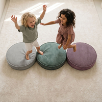 KiddyMoon Ensemble 3 Modules en Mousse pour Enfants pour Chambre D'enfant, vert-gris clair-violet, Mx3