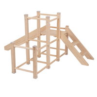 KiddyMoon aire de jeux en bois avec toboggan pour enfants, , UNI