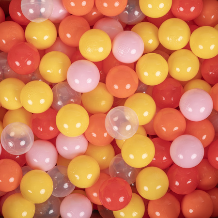 Tipi Tente de Jeu avec Balles Maison de Jeu pour Enfants, multicolore: transp/jaune/rose/orange/rouge, 900 Balles
