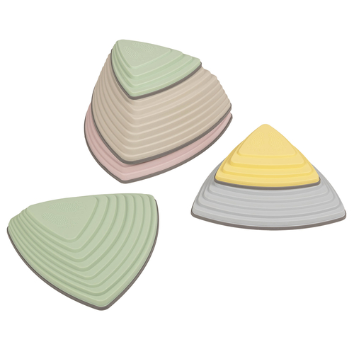 KiddyMoon Pierres de Rivière pour Enfants Pierres d'équilibre River Stones Jeu Sensoriel Motricité l'équilibre Coordination Force Parcours d'obstacles, multicolore, 6 Pieces