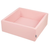 KiddyMoon Piscine à Balles ∅ 7Cm pour Bébé Carré Fabriqué En UE, rose: rose poudré/perle/transparent, 90x30cm/200 balles