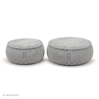 KiddyMoon Pouf enfant en mousse avec housse amovible, gris clair, L