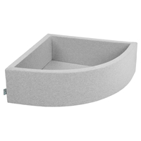 KiddyMoon Piscine à Balles ∅ 7Cm pour Bébé Quart Angulaire Fabriqué En UE, gris clair: beige pastel/jaune pastel/blanc/menthe/rose poudré, 90x30cm/300 Balles