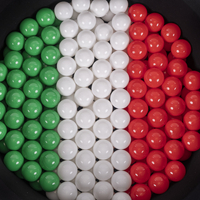 KiddyMoon Balles Colorées Plastique ∅7cm pour Piscine Enfant Bébé Fabriqué en EU, vert/blanc/rouge, 300 Balles/7cm