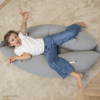 KiddyMoon Gonflable Fauteuil Sensoriel Enfant Avec Poignées Et Pompe, gris, M