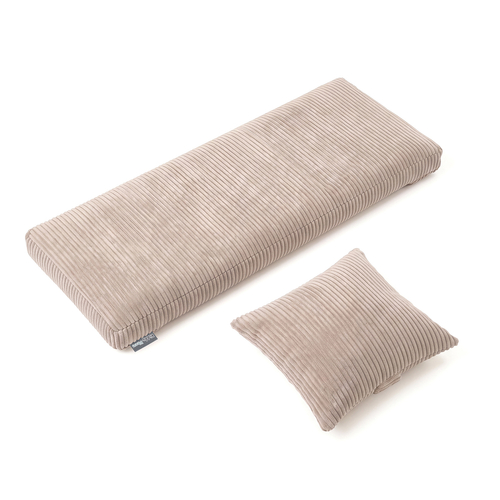 KiddyMoon Matelas avec Oreiller Set pour Planche D'équilibre Housse Amovible en Tissu Côtelé, beige foncé,