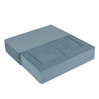 KiddyMoon Canapé en Mousse pour Enfants avec Deux Poufs Pour chambre d'enfant Léger Confortable Polyvalent Housse Amovible Design Moderne Parfait pour Jouer, bleu, Canapé/Pouf