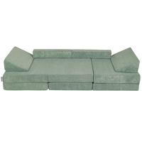 KiddyMoon Canapés Pliant pour Enfants Canapé-Lit Convertible Bébés-Canapé Lit Coucher Salle de Jeux Pliable Matelas au Sol Mini-Canapé Chaise-Lit, vert, 140x55x30 cm