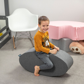 KiddyMoon Hopper Bascule-Sauteur pour les Enfants Bébé Balancelle Bean, gris foncé, 78x35x25cm