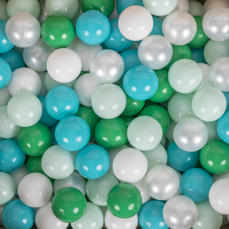 Tipi Tente de Jeu avec Balles Maison de Jeu pour Enfants, multicolore: turquoise/blans/perle/vert/menthe, 100 Balles